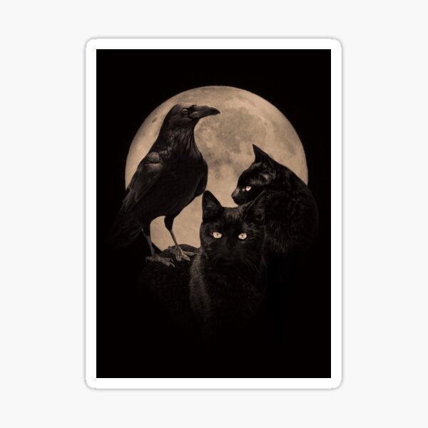 Item preview, Moon, Raven and Black Cat Magick with Moon designed and sold by Stephanie Laird.