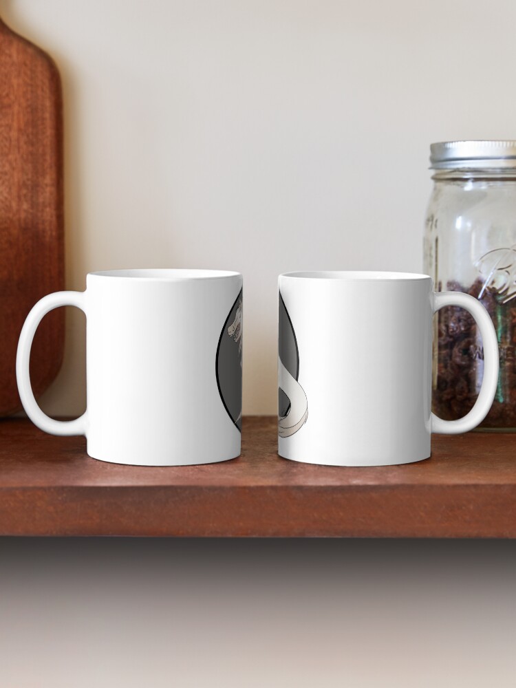 Aperçu 2 sur 6. Mug à café avec l'œuvre Tyranotaure perlino créée et vendue par ScotisFr.