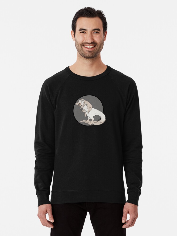 Aperçu 1 sur 5. Sweatshirt léger avec l'œuvre Tyranotaure perlino créée et vendue par ScotisFr.