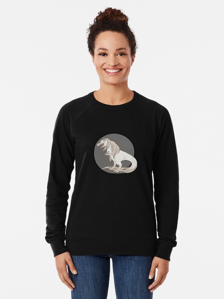 Aperçu 2 sur 5. Sweatshirt léger avec l'œuvre Tyranotaure perlino créée et vendue par ScotisFr.