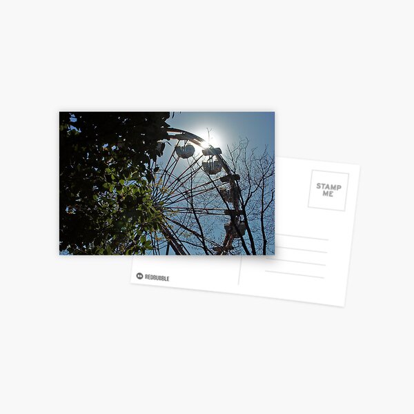 Sun behind the ferris wheel Postcard