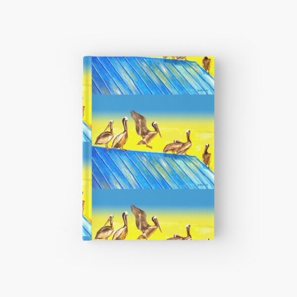 Pelicans on Rooftop Hardcover Journal