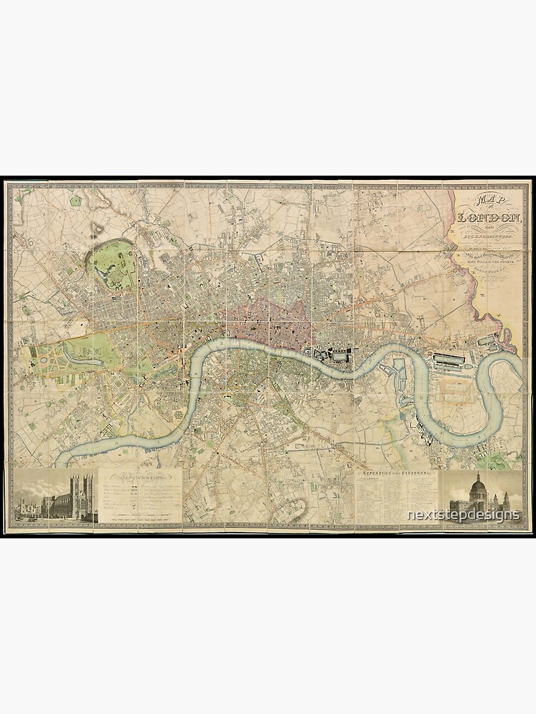 Discover Old Map of London 1830, England Premium Matte Vertical Poster