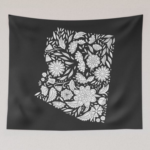 Item preview, Flowers Arizona State Map, State Map of Arizona, USA designed and sold by Anna Grunduls.