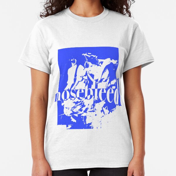 Nosebleed Skeleton T-shirt (BLUE ON WHITE) Classic T-Shirt