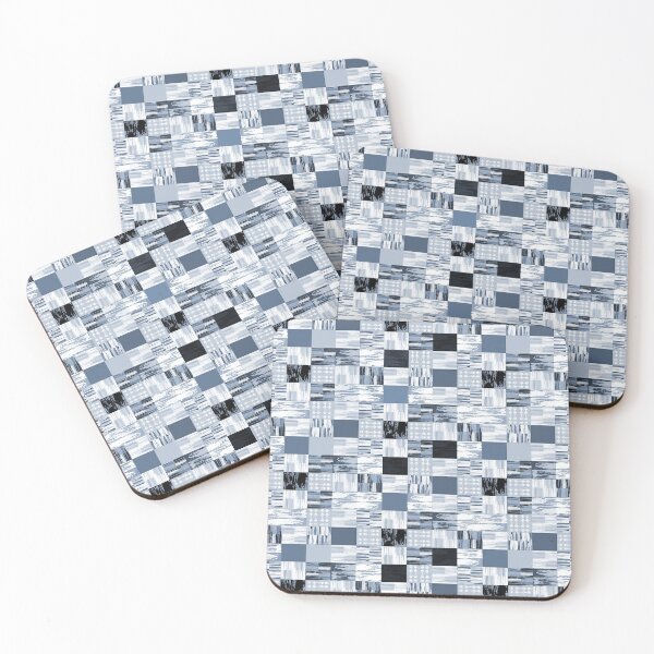 Item preview, Big Sky Modernist check - monochrome deep blue designed and sold by ncxadair.