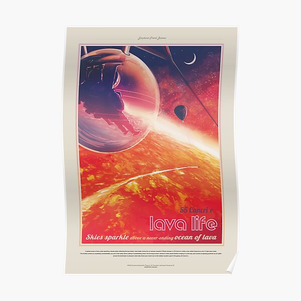 NASA JPL Exoplanet Travel Bureau: 55 Cancri e (8K resolution) Poster
