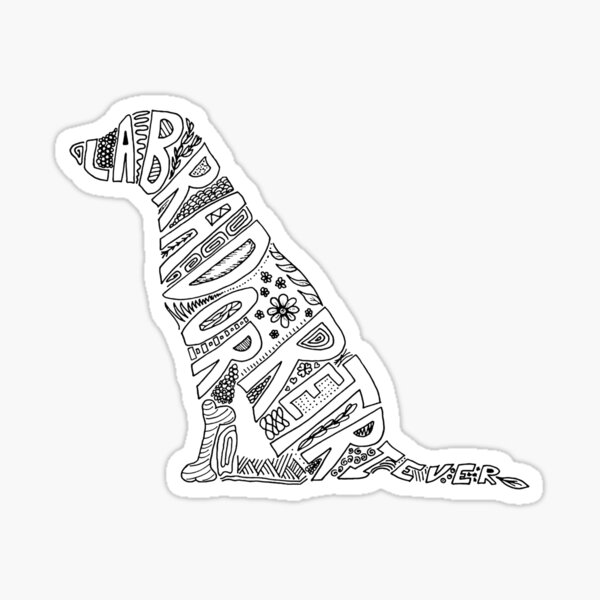 Black Labrador Retriever Doodle for Dog Lovers Sticker