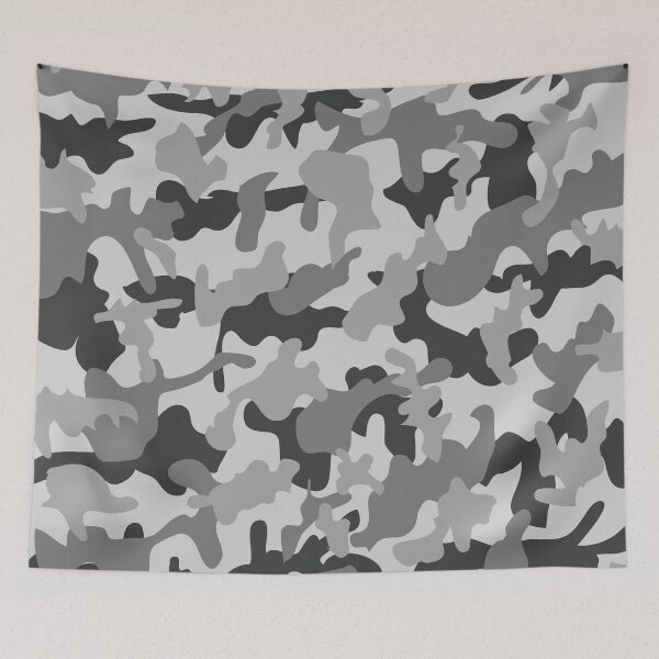 Item preview, Gray Camouflage Pattern in Gray Shades and Black designed and sold by ShopieHome.