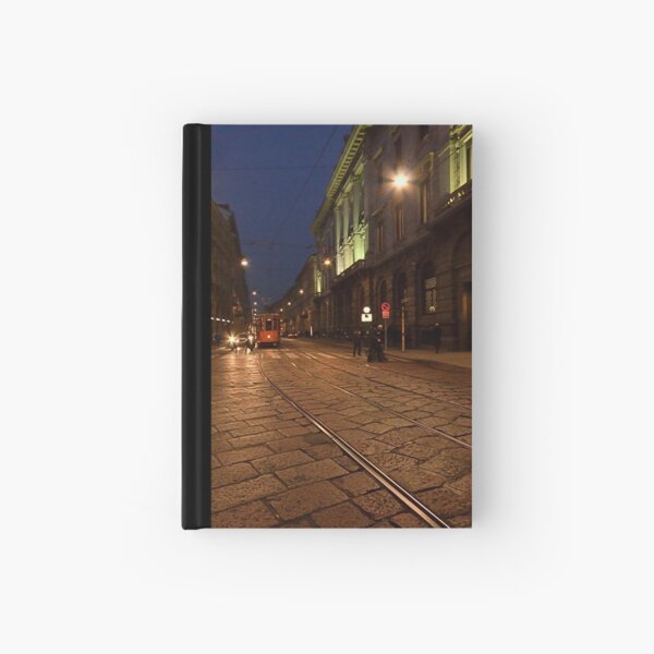 Per le vie di Milano di sera Hardcover Journal