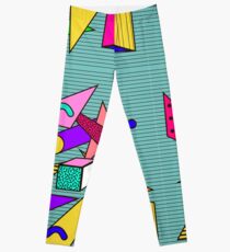 Geometric pattern in memphis 80s style Leggings