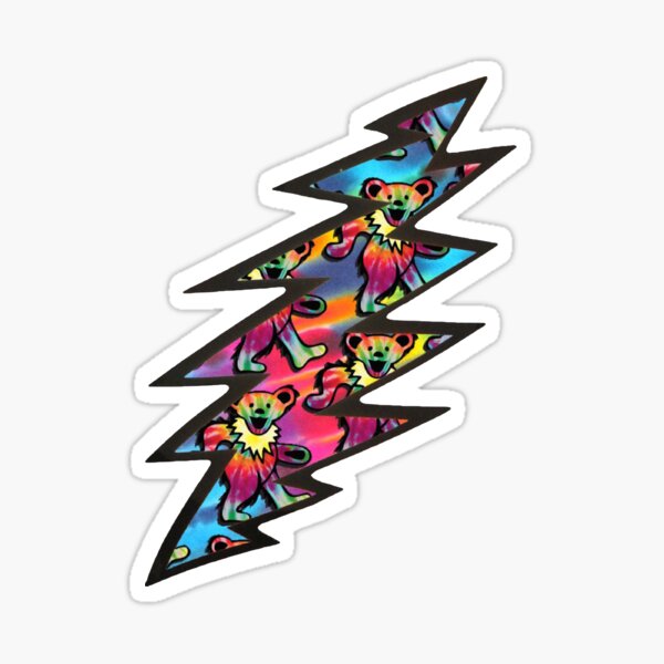 Tie Dye Bears Bolt Sticker
