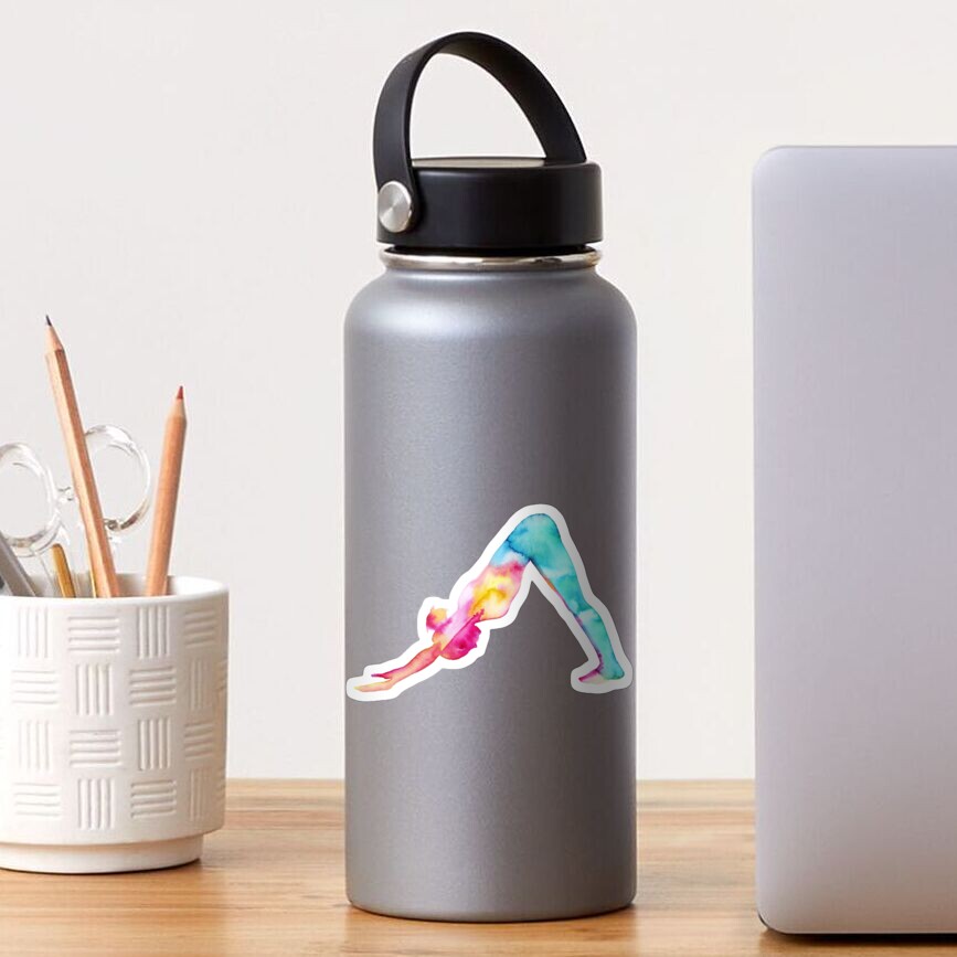 Downward Facing Dog in watercolors Sticker