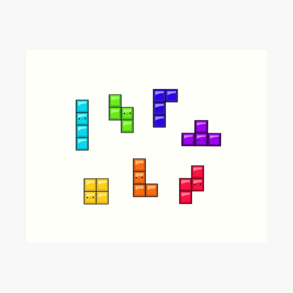 Kawaii Tetris Wall Art for Sale | Redbubble