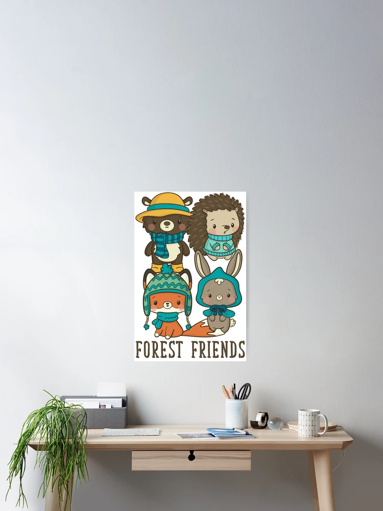 Thumbnail 2 of 3, Poster, Forest Friends designed and sold by Koala Designs & Print.