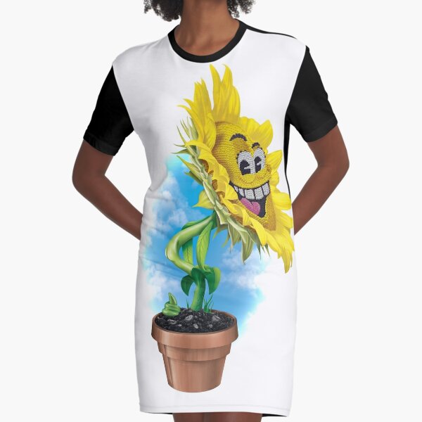 Self Fertilising Pot Plant Graphic T-Shirt Dress