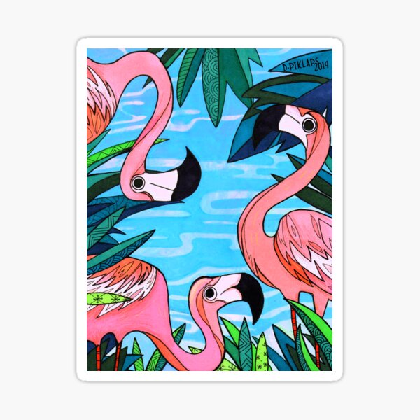 Miami (Flamingo Beach Party) Sticker