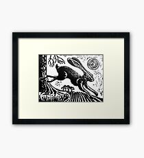 Hare...Linoprint Framed Print