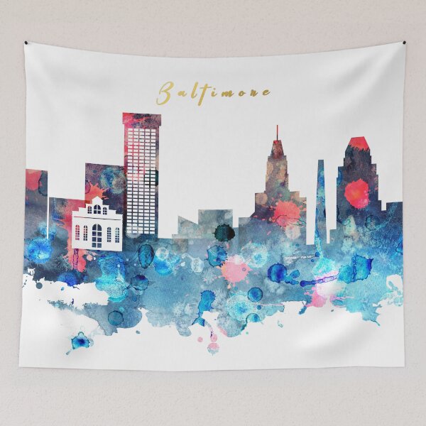 Item preview, Baltimore City Skyline designed and sold by DimDom.