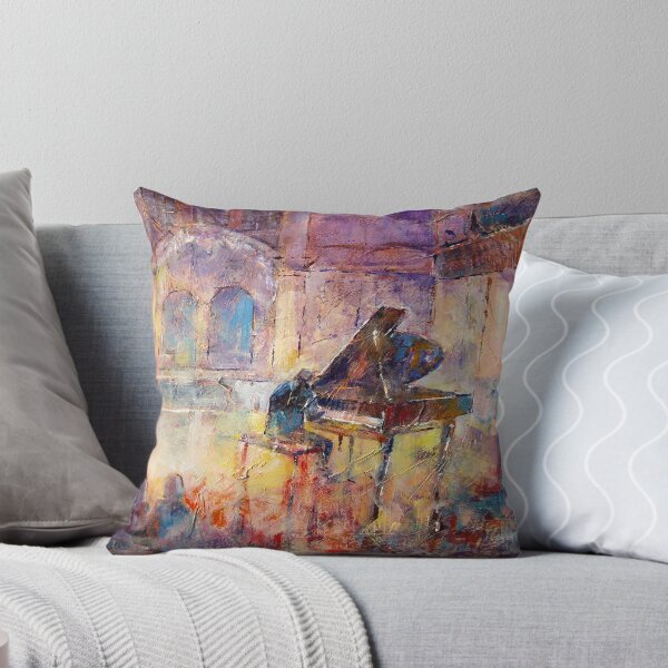 Piano Recital - Classical Pianist In Concert Throw Pillow