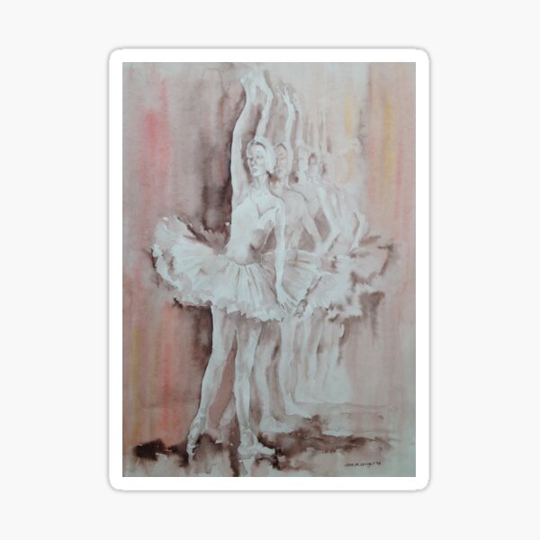 Swan Lake - Ballet Painting - Dance Art Gallery Sticker