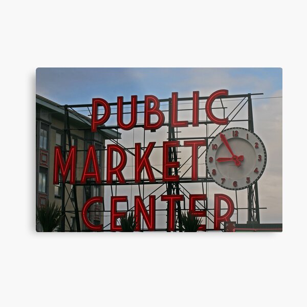 Pike Place Market entrance sign Metal Print