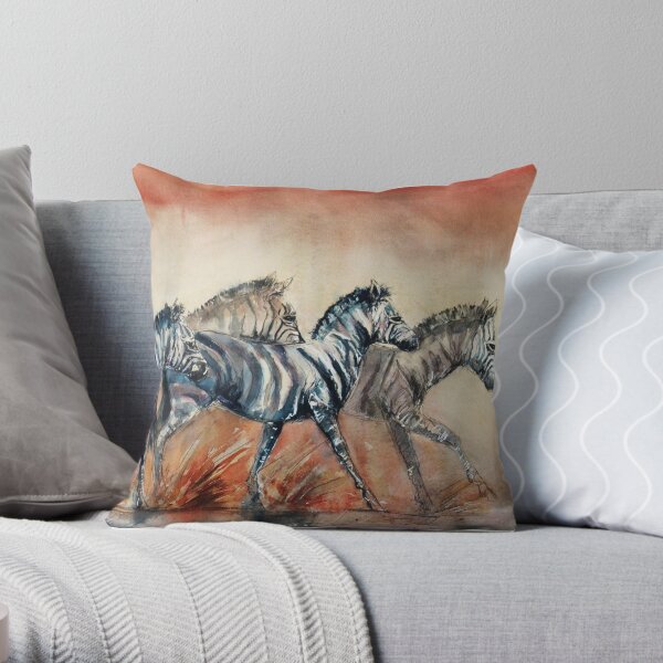 Dusty Zebrs Throw Pillow