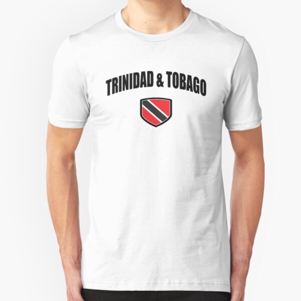 Trinidad and Tobago Sport With Patriotic Flag Shield Slim Fit T-Shirt