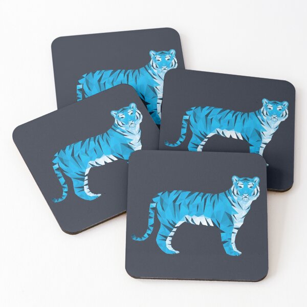 Item preview, Geometric Low Poly Tiger - Blue designed and sold by TigerTom Design.