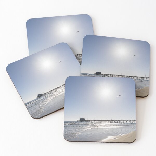 Item preview, Sunshiny SoCal Beachscape with Bird - Newport Beach Pier Orange County California designed and sold by Georgia Mizuleva.