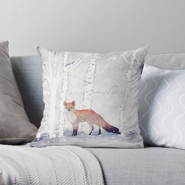 WINTER FOX by Monika Strigel Throw Pillow