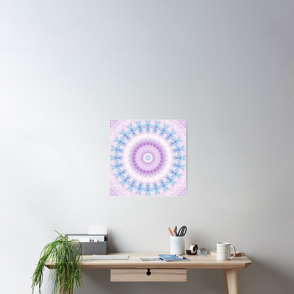 Pastel Purple and Blue Mandala Poster