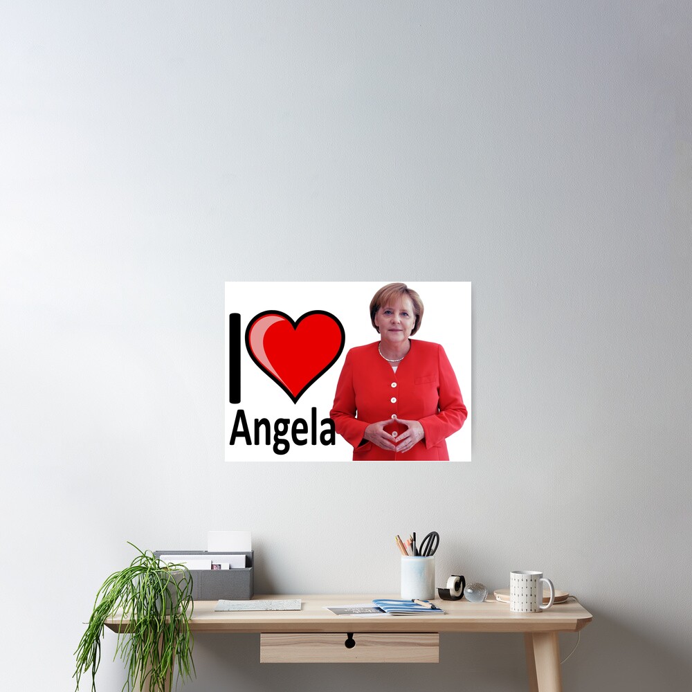 "Ich liebe Angela Merkel" Poster von partybitz Redbubble