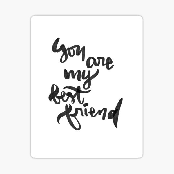 pegatina-eres-mi-mejor-amigo-pincel-letras-escritura-inspirada-cita