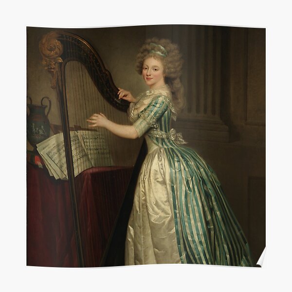 Poster Autoportrait La Harpe De Rose Ad La De Ducreux Par Janeapril Redbubble