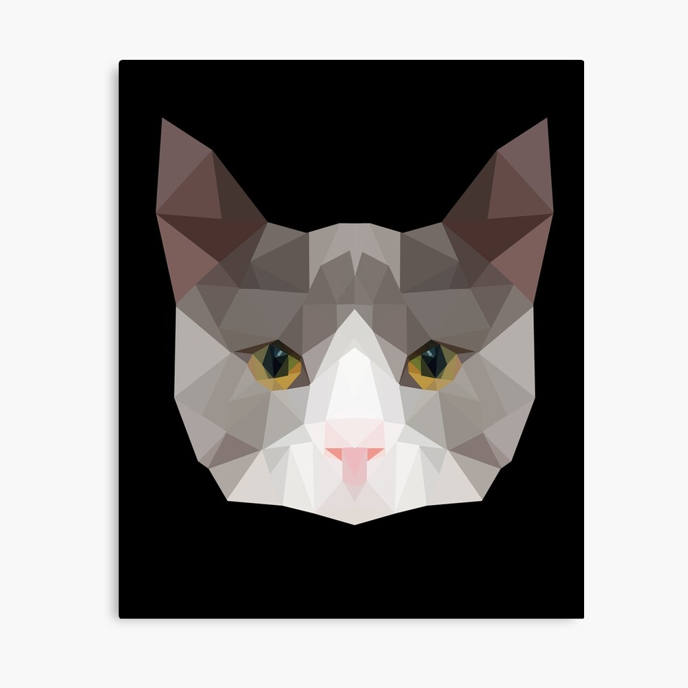 Poster Polygone Geometrique Tete De Chat Par Mohja Design Redbubble