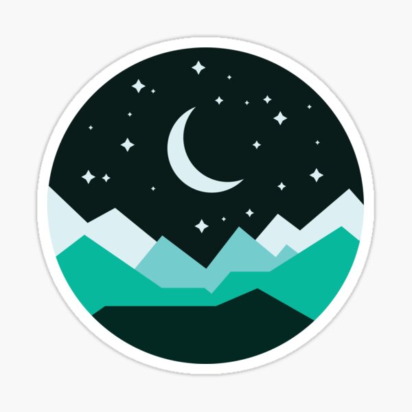 Moon & Space Sticker Sticker