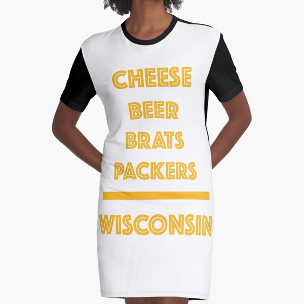 Wisconsin Green Bay Packers Cheesehead Graphic T-Shirt Dress for Sale by  Maren Misner