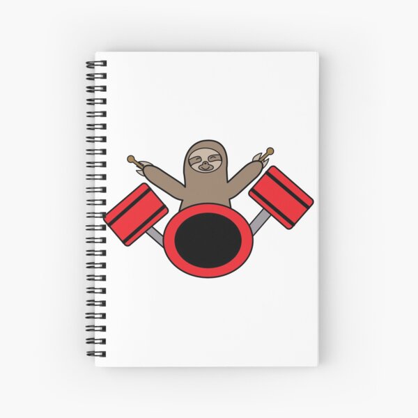 Drummer Sloth Animal Music Spiral Notebook