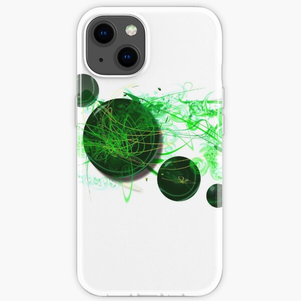 Green Caos white by mjvision Mia Niemi iPhone Soft Case