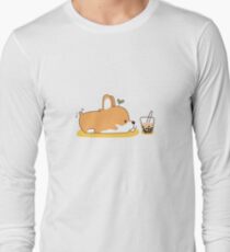 Corgi and Bubble Tea Long Sleeve T-Shirt