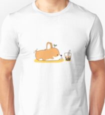 Corgi and Bubble Tea Slim Fit T-Shirt