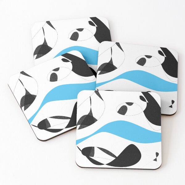 Item preview, Minimalist Black and White Blue Curves Lines designed and sold by oursunnycdays.