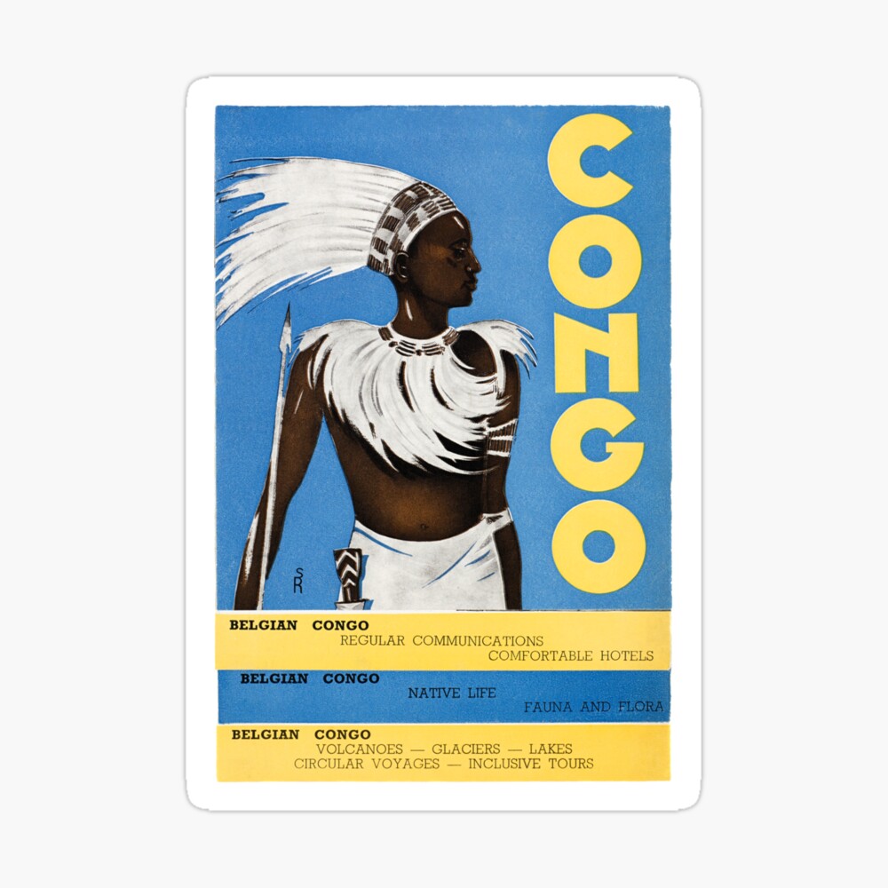 Visita il Congo Belga 1939 Vintage Stile Africano Da Viaggio POSTER 24x36 
