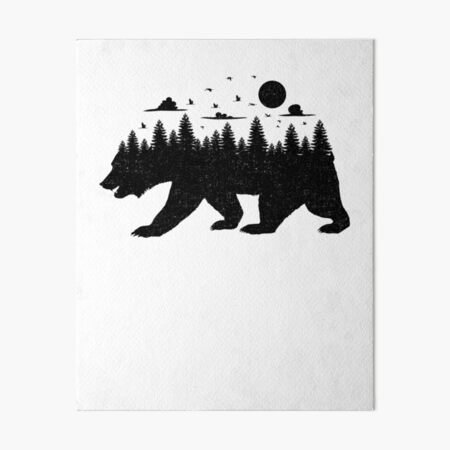 Premium Photo | Unique drawing of Bear and forest tattoo style