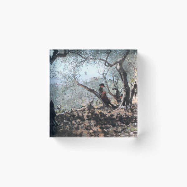 Item preview, Telemaco Signorini - Among the Olive Trees in Settignano - 1885 designed and sold by ArtExpression.