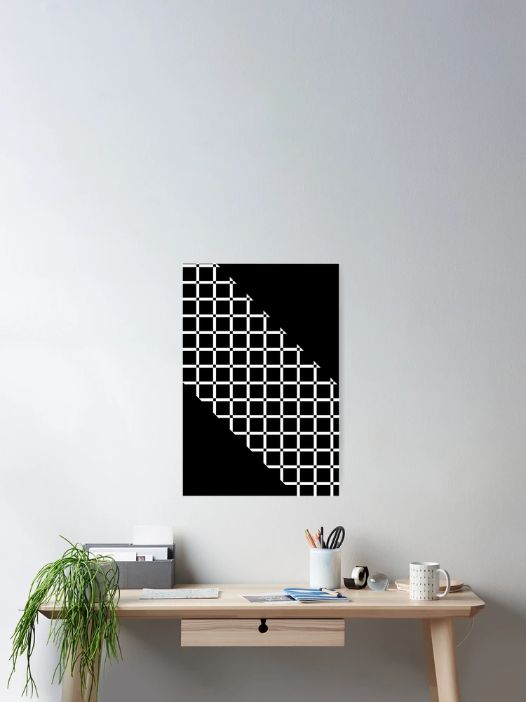 Thumbnail 2 of 3, Poster, Modern Block Pattern With Geometric Edges designed and sold by Poetic Patterns Studio.