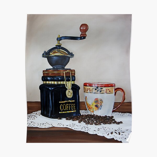 "Coffee Time" - Oil painting Poster