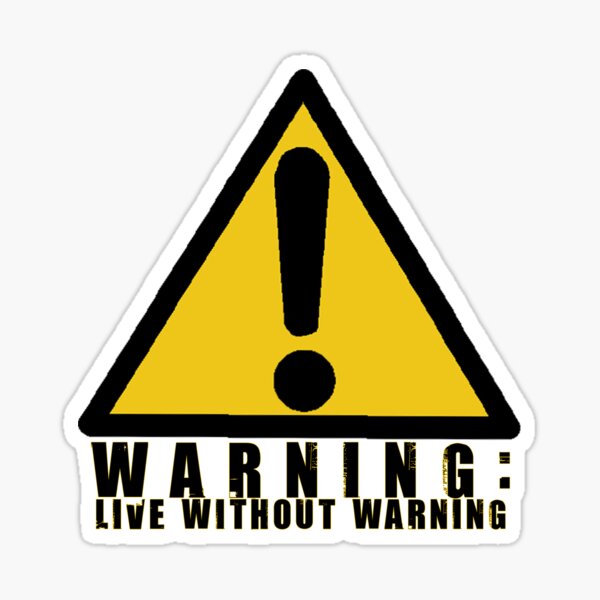 Green Day Warning Stickers Redbubble - warning sign decal roblox