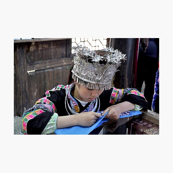 Item preview, embroid girl of Miao nationality designed and sold by nicolaMY.